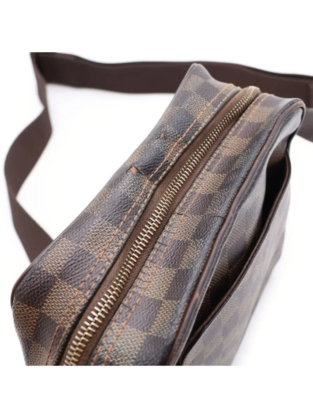 Louis Vuitton Damier Ebene Olaf PM Shoulder Bag Brown